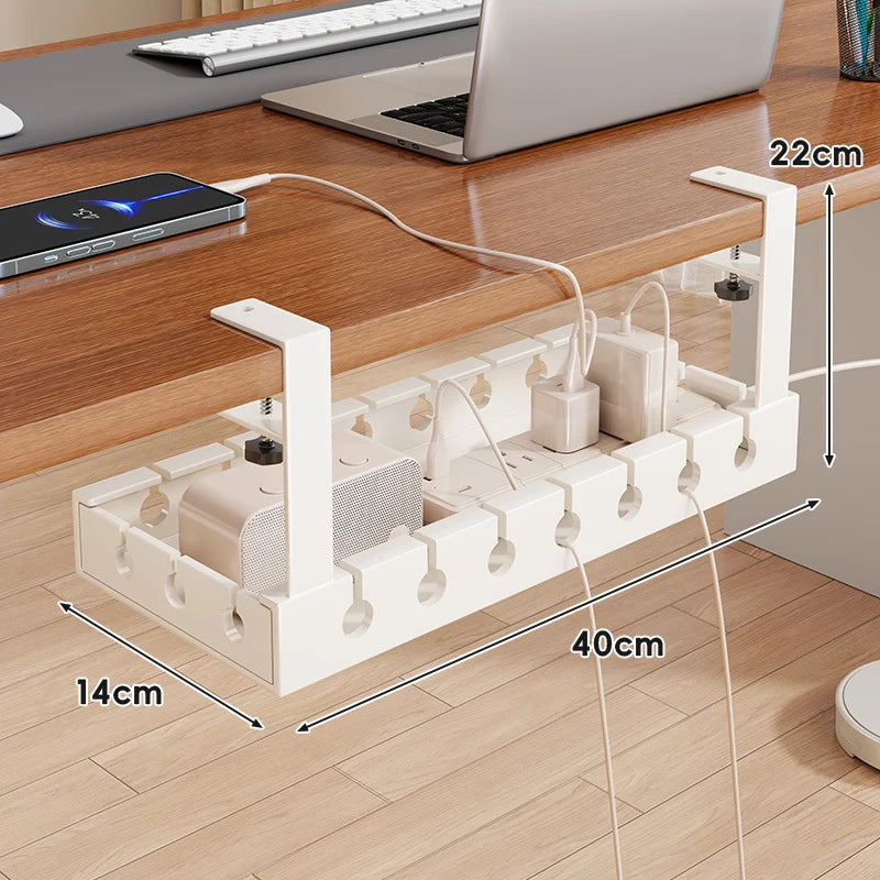 Cable Management Tray Adjustable Clamp-On No-Drill
