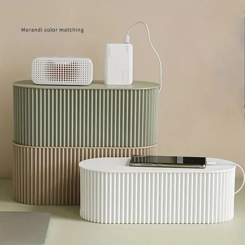 Cable Organizer Box Hidden Storage Power Strips & Chargers