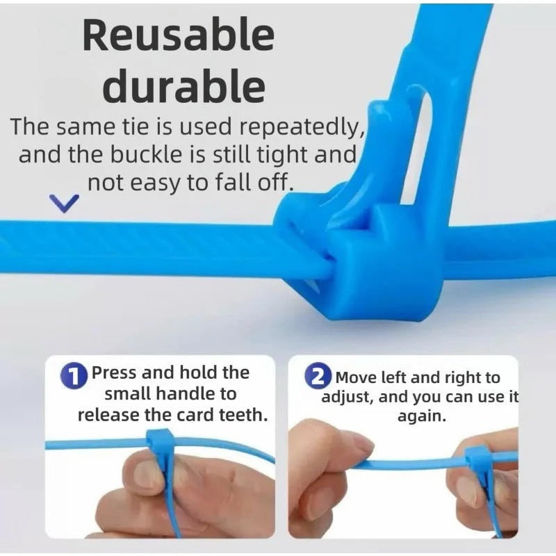 Cable Ties Reusable Heavy-Duty UV-Resistant 50 lb Tensile Strength