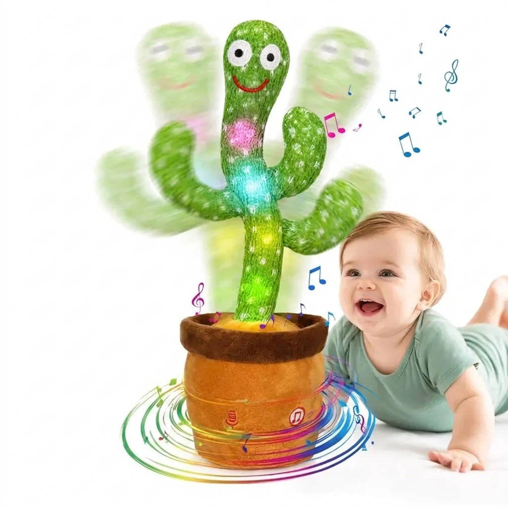 Cactus Plush Toy Organic Cotton Voice Recorder & LED Lights
