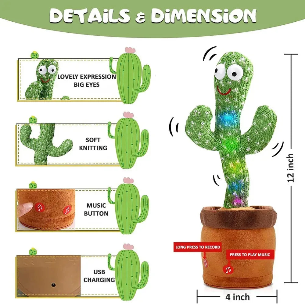 Cactus Toy Dancing Talking USB Rechargeable