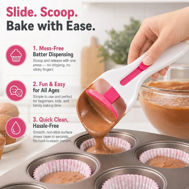 Cake Batter Dispenser Thumb-Slide Mess-Free Portioning