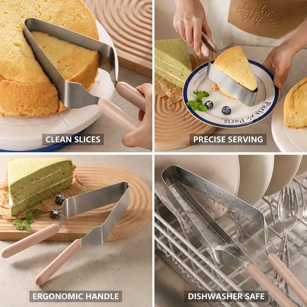 Cake Server Ergonomic Handle Stainless Steel & Dishwasher Safe