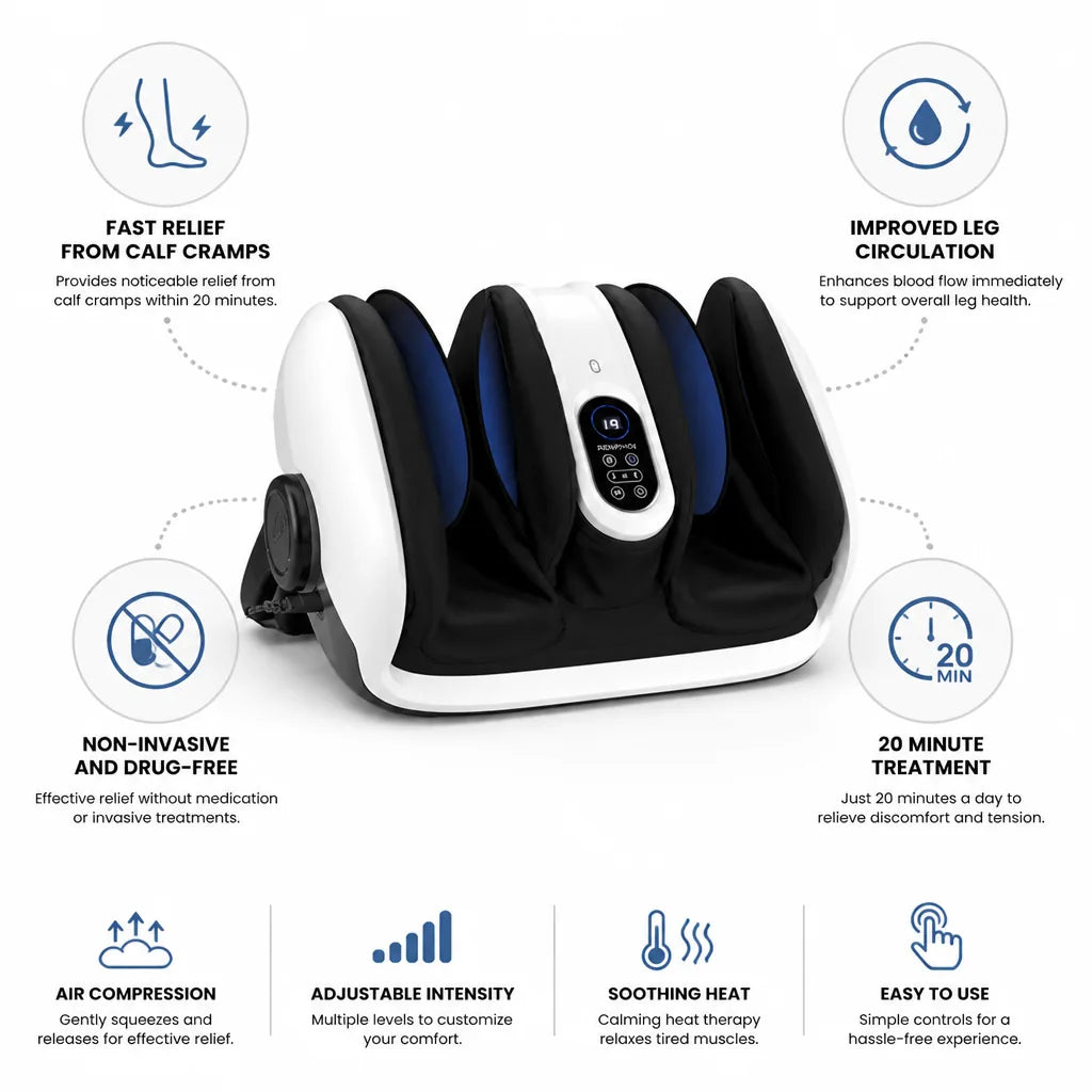 Calf & Leg Massager Electric Pulse Therapy Adjustable Wrap