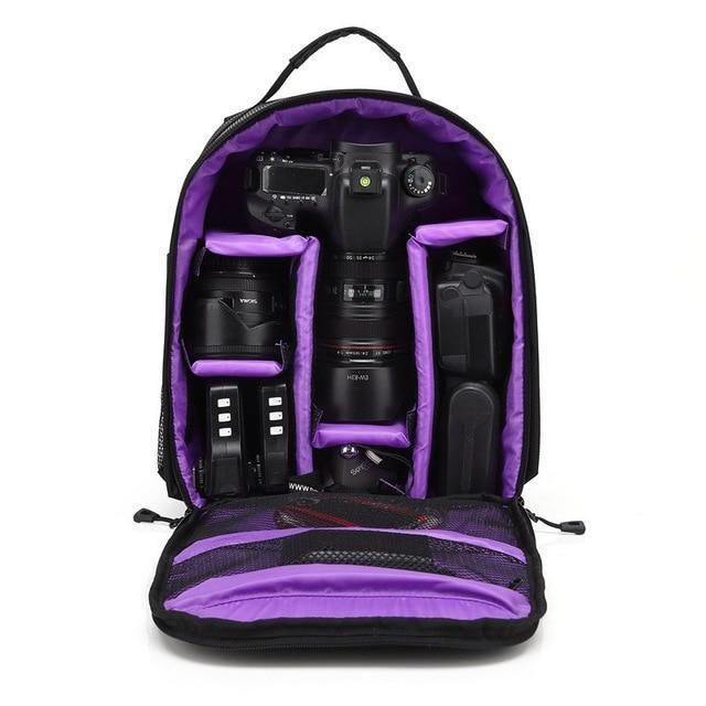 Camera Backpack Compact Adjustable Padded Dividers & Double Zippers