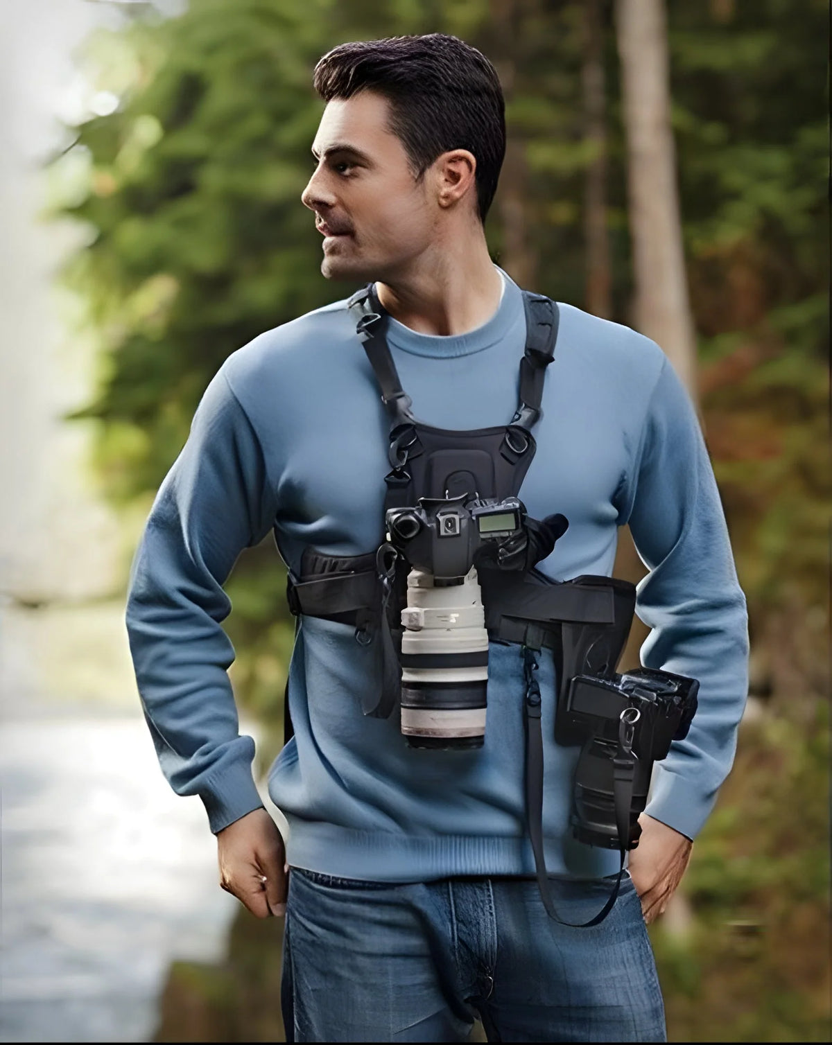 Camera Chest Harness Dual Camera Mount & Side Holster
