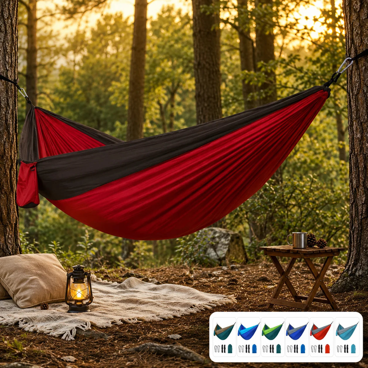 Camping Hammock Packable Parachute Nylon Quick-Dry