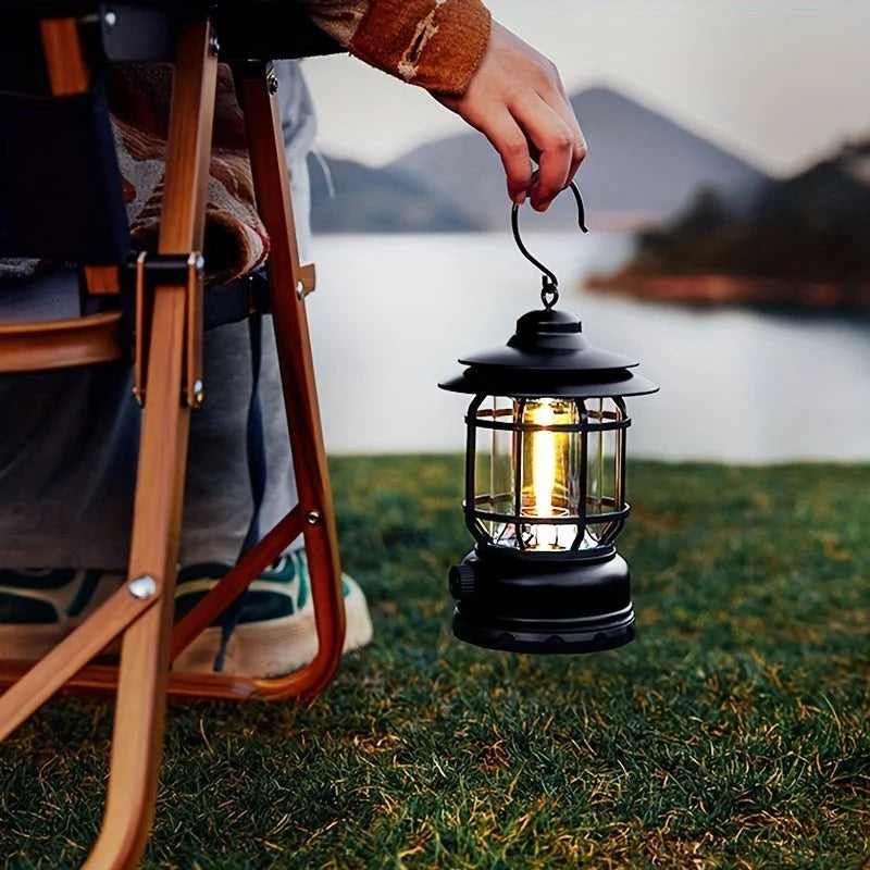 Camping Lantern Rechargeable Touch & Rotary Dial 6-Hour Runtime