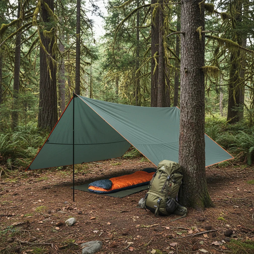 Camping Tarp Heavy-Duty Waterproof Reinforced Grommets & Taped Edges