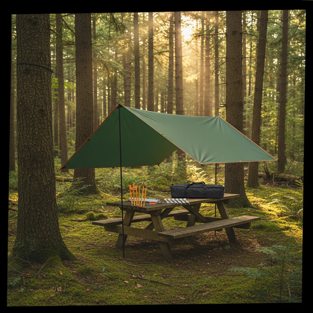Camping Tarp Heavy-Duty Waterproof Reinforced Grommets & Taped Edges