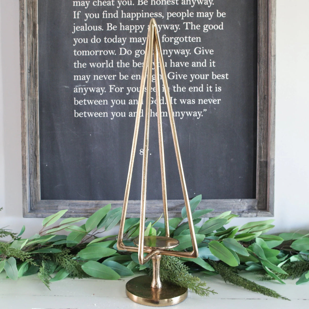 Candle Holder 25 Inch Open Tree Brass Gold