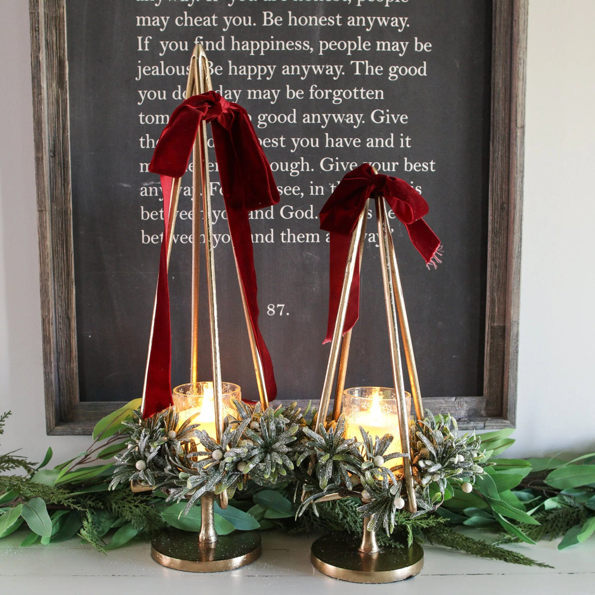 Candle Holder 25 Inch Open Tree Brass Gold