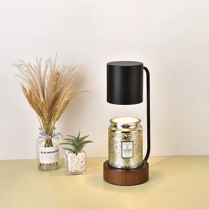 Candle Warmer Lamp Solid Wood Flameless Dimmable Timer