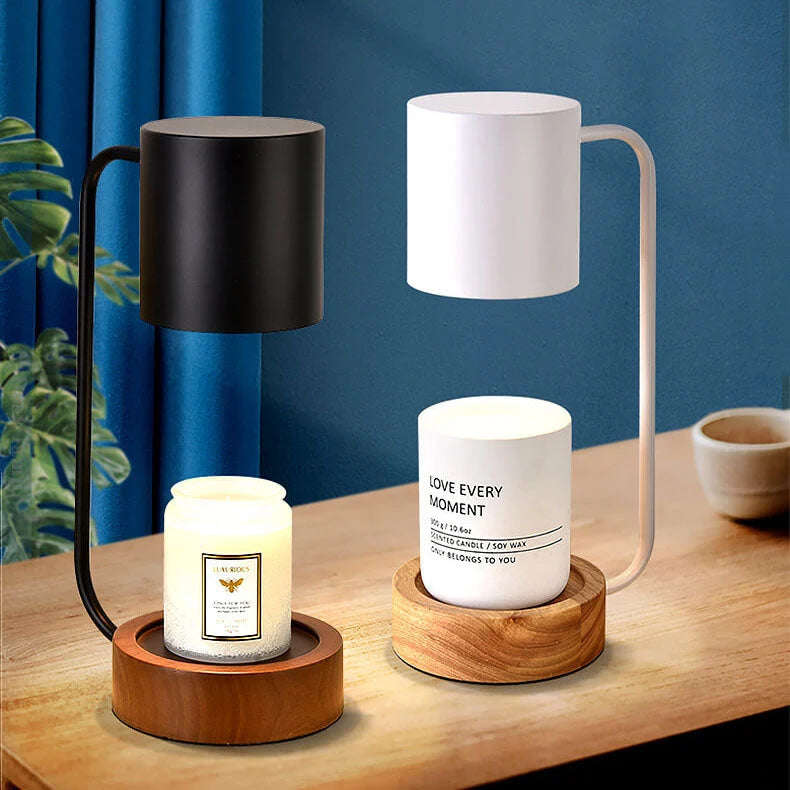 Candle Warmer Lamp Solid Wood Flameless Dimmable Timer