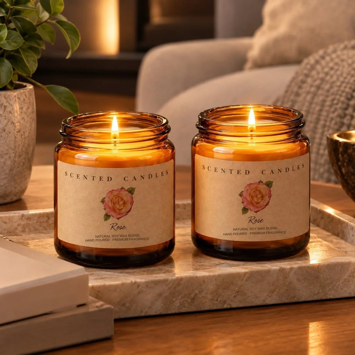 Candle Warmer Refills Rose-Scented Jar Candles
