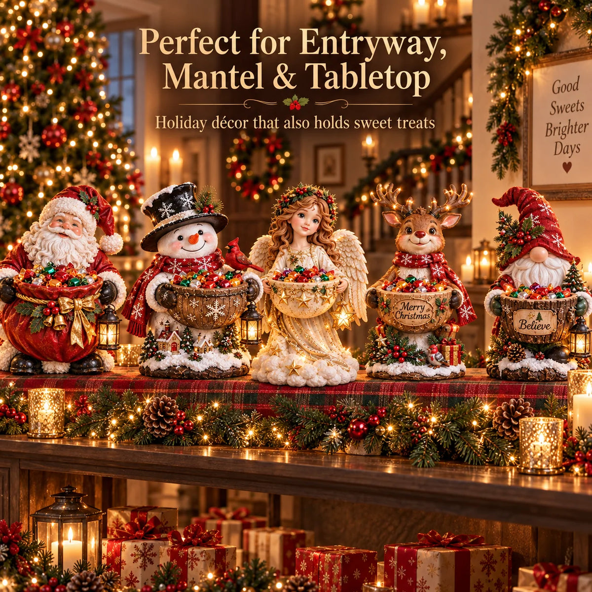 Candy Bowl Lighted Christmas Character Design