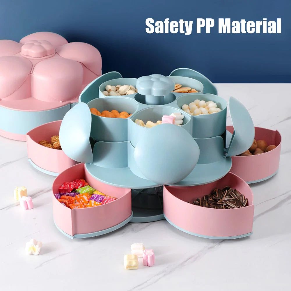 Candy Storage Tray Two-Tier Rotating Divided Compartments