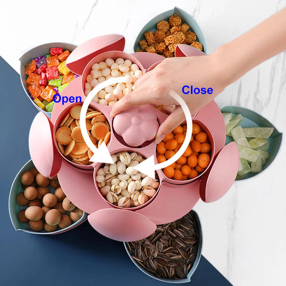 Candy Storage Tray Two-Tier Rotating Divided Compartments