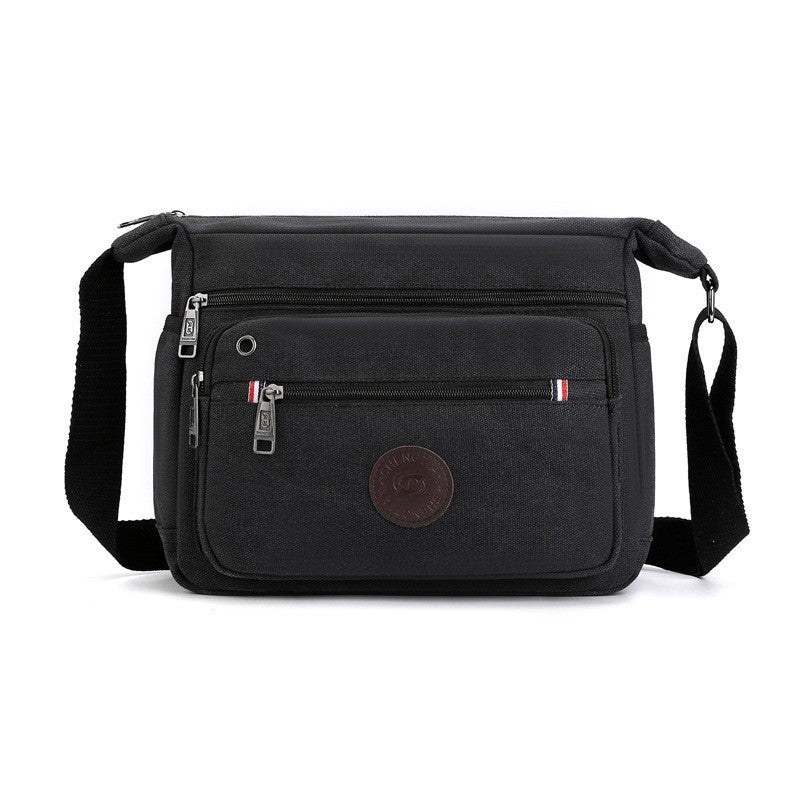 Canvas Messenger Bag Adjustable Strap Multiple Pockets Lightweight Carry