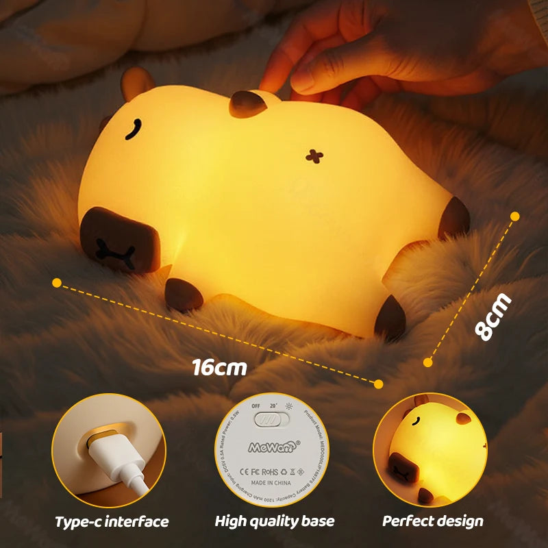 Capybara Night Light Breathing Motion Snoring Sound