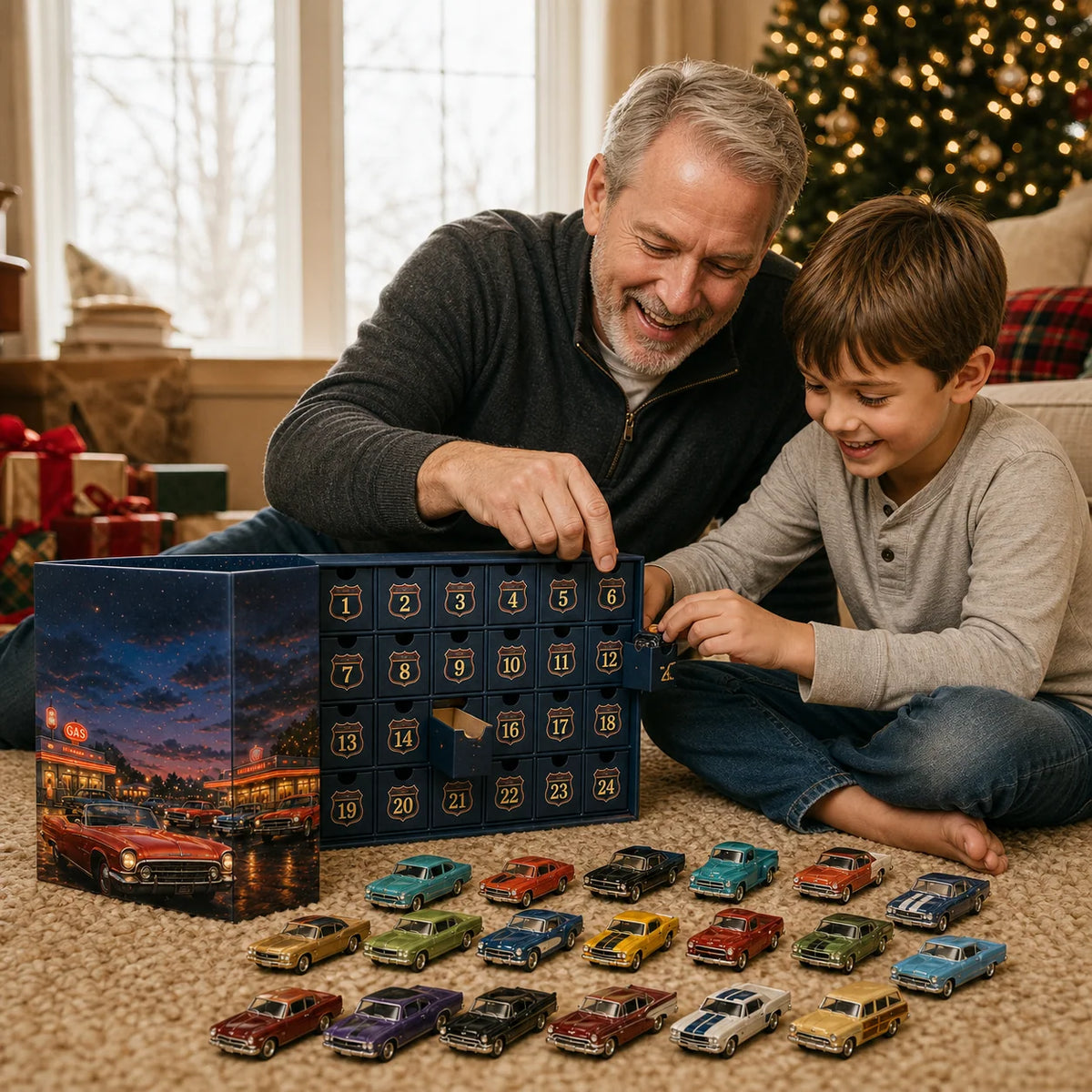 Car Advent Calendar 24 Miniature Classic Cars