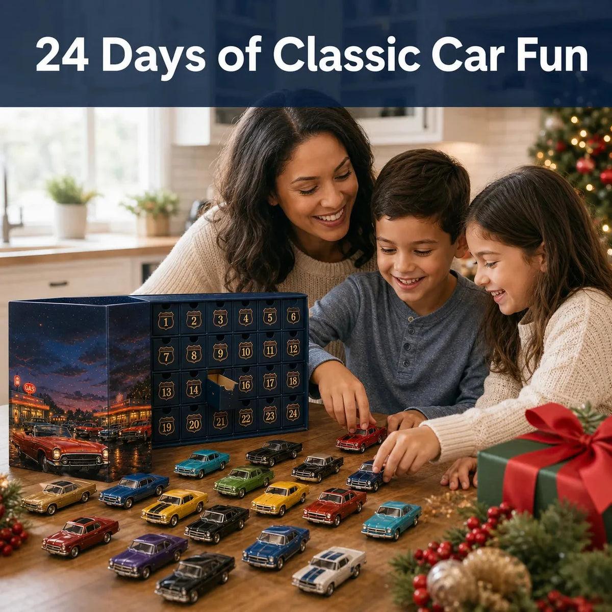 Car Advent Calendar 24 Miniature Classic Cars