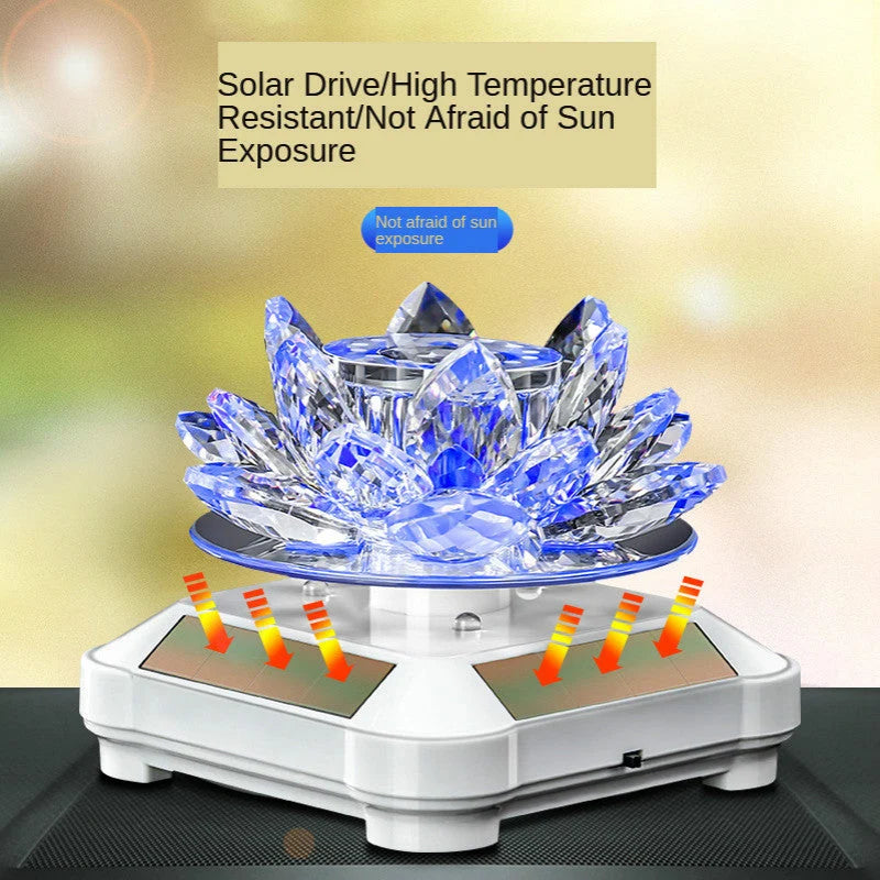 Car Air Freshener Solar-Powered Crystal Lotus Diffuser