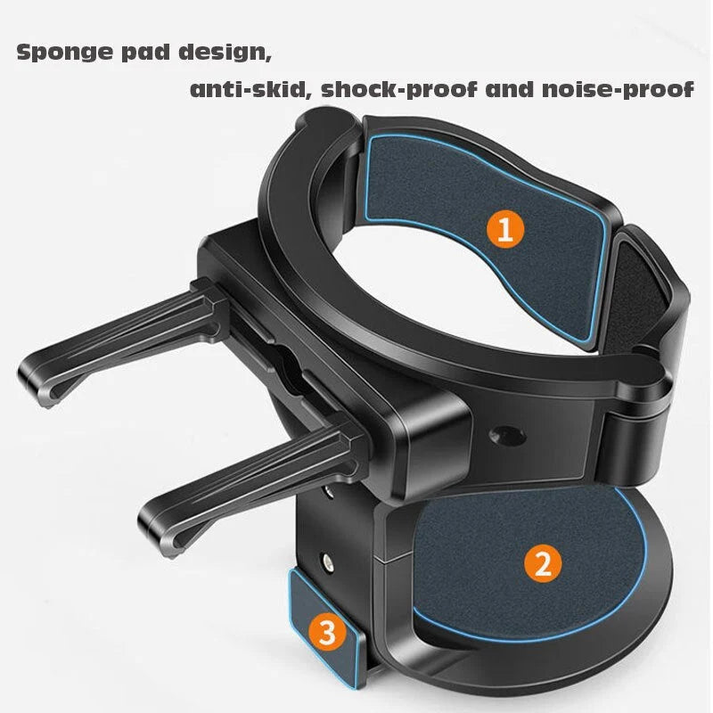 Car Air Vent Cup Holder Adjustable Grip Compact Design