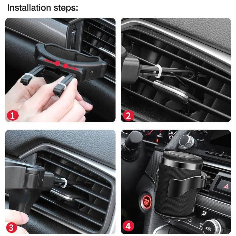 Car Air Vent Cup Holder Adjustable Grip Compact Design