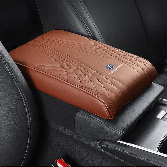 Car Armrest Cover Memory Foam Water-Resistant Faux Leather