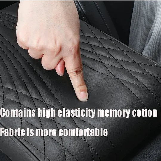 Car Armrest Cover Memory Foam Water-Resistant Faux Leather