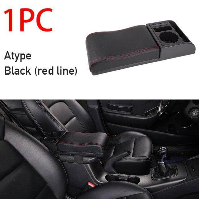 Car Armrest Organizer Dual USB Charging Side Pockets