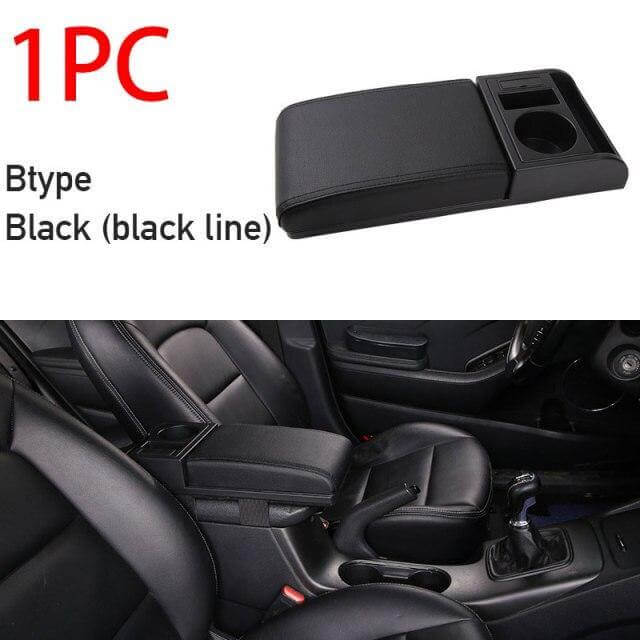 Car Armrest Organizer Dual USB Charging Side Pockets