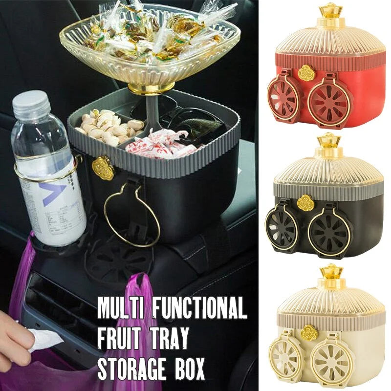 Car Armrest Tray Built-In Cup Holder Storage Compartment