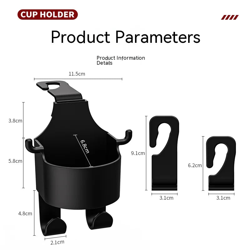 Car Back Seat Organizer Cup & Device Holder ABS