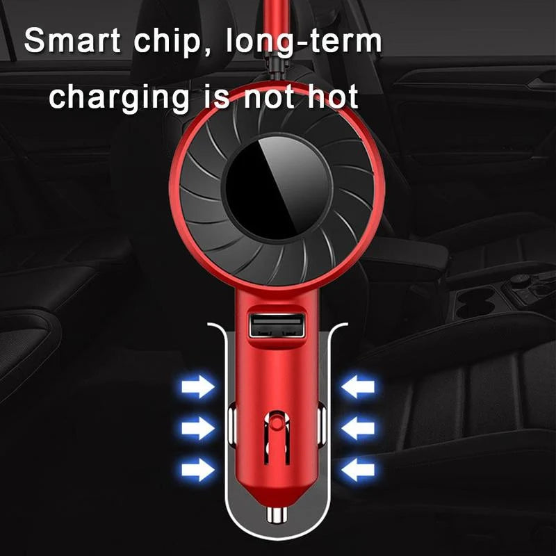 Car Charger Retractable 3-in-1 Fast Charging