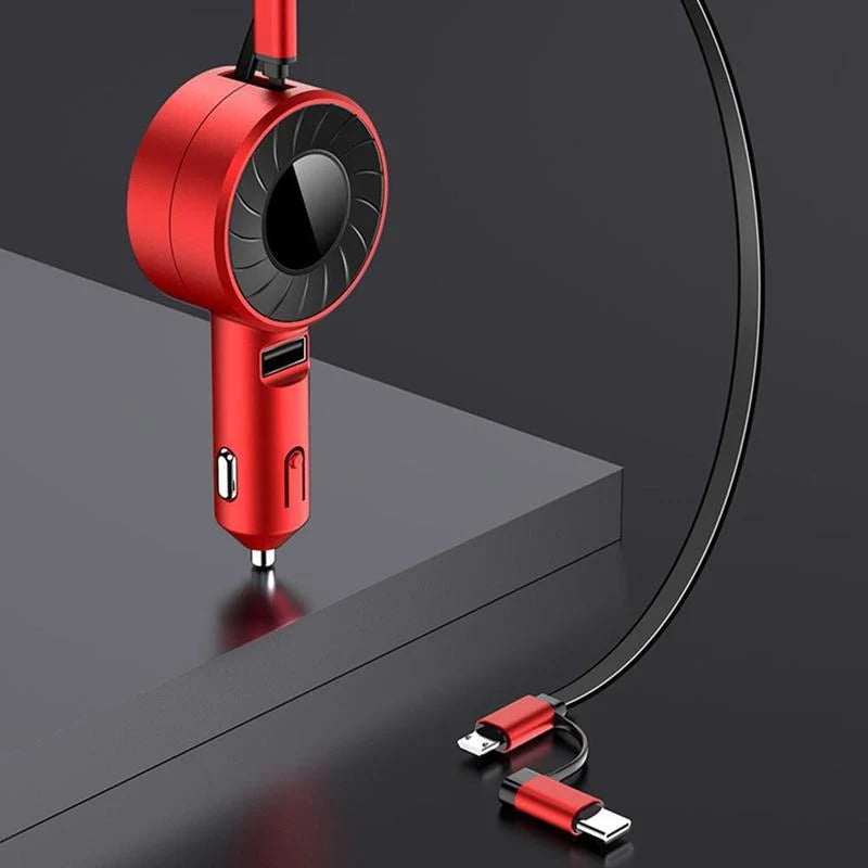 Car Charger Retractable 3-in-1 Fast Charging