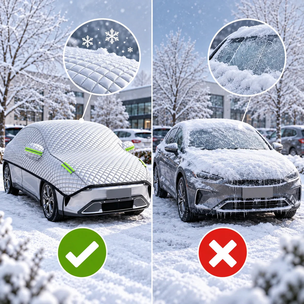 Car Cover PEVA Winter Protection 10 Elastic Straps