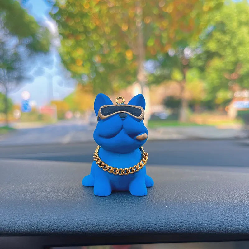 Car Dashboard Bulldog Figurine Resin Compact