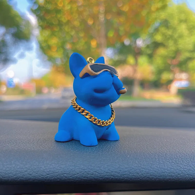 Car Dashboard Bulldog Figurine Resin Compact