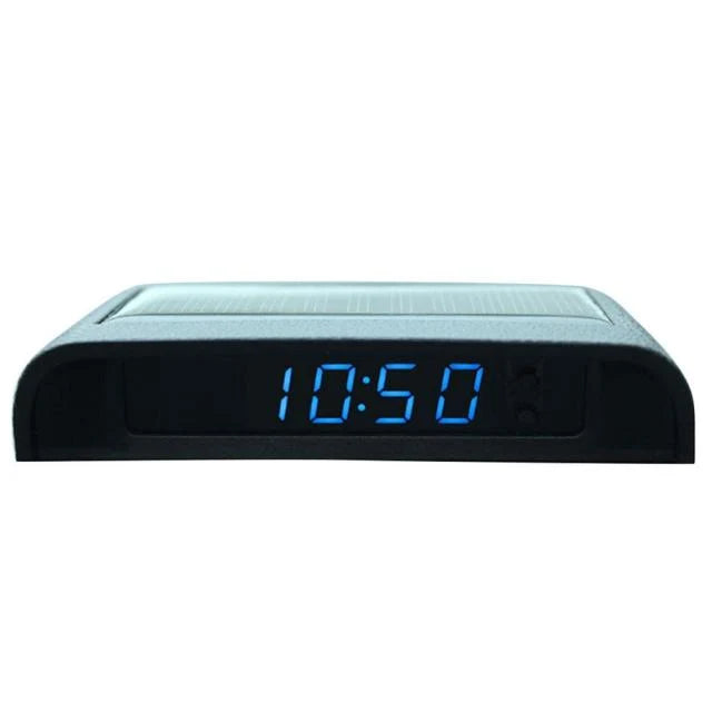 Car Dashboard Clock Solar-Powered Auto-Brightness Display