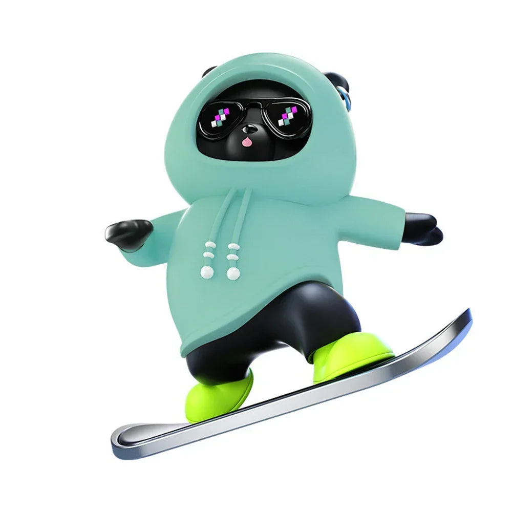 Car Decor Skateboarding Bear Figure Silicone
