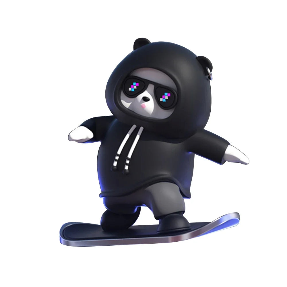 Car Decor Skateboarding Bear Figure Silicone