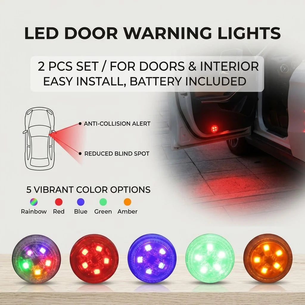 Car Door Warning Lights Wireless Automatic Flashing Waterproof