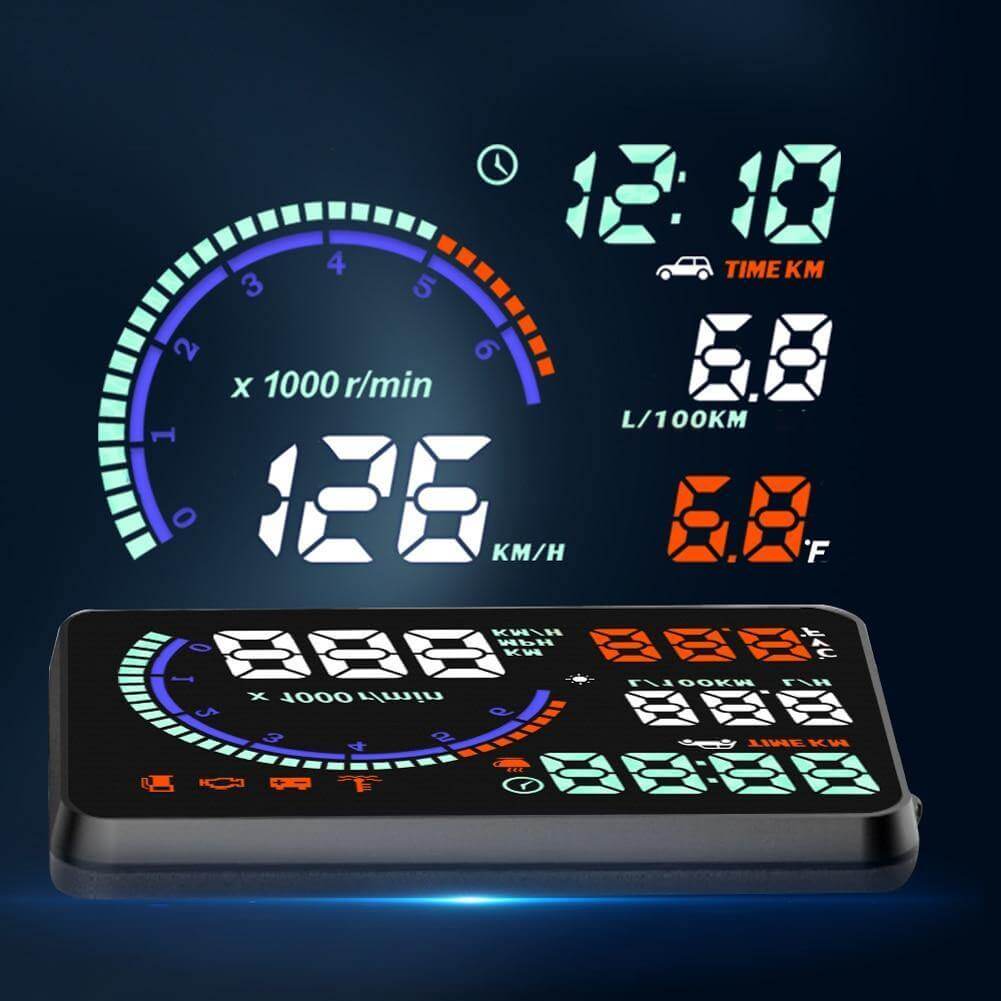 Car Head-Up Display OBD2 Compatible Adjustable LED Vehicle Monitor