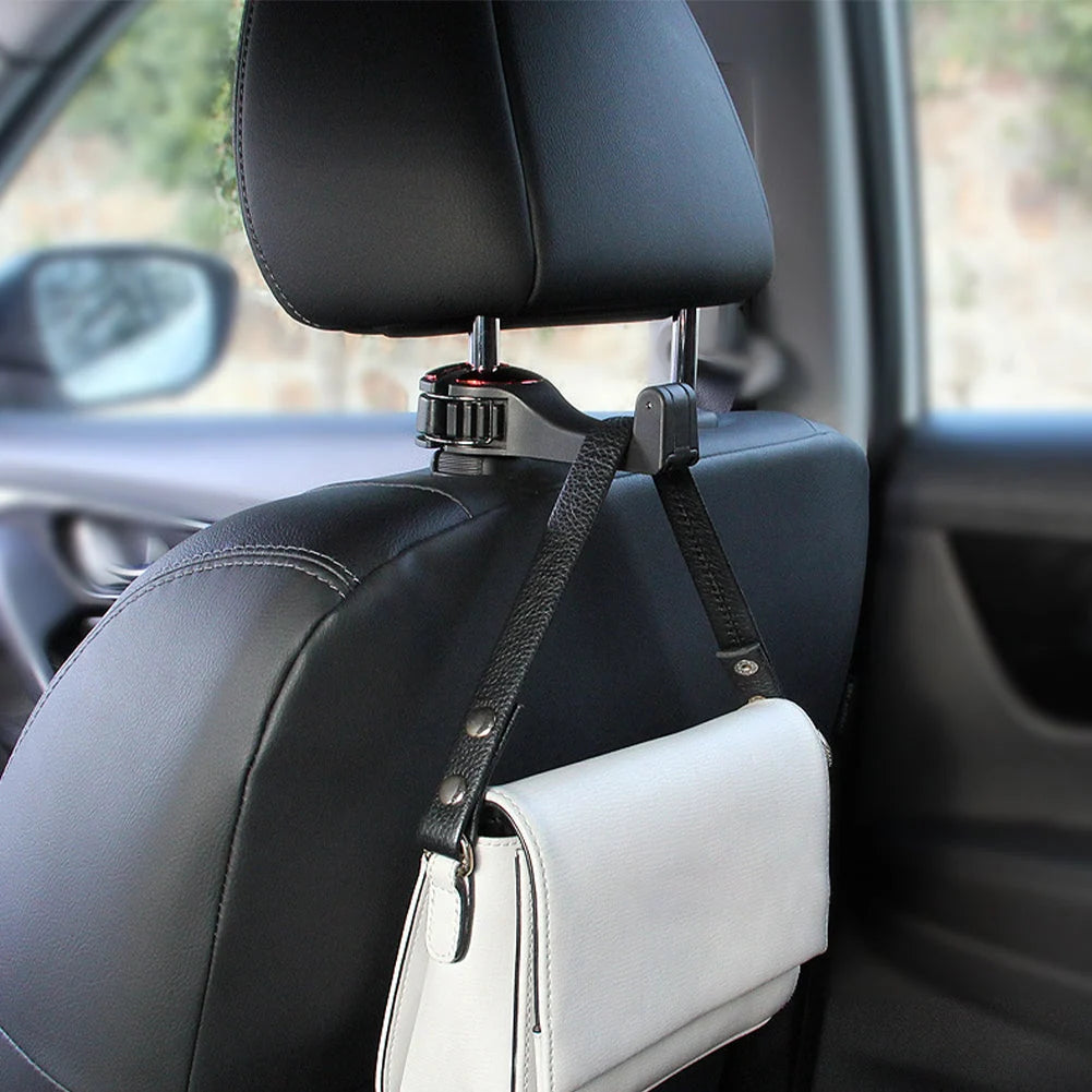 Car Headrest Phone Holder & Bag Hanger 360° Swivel
