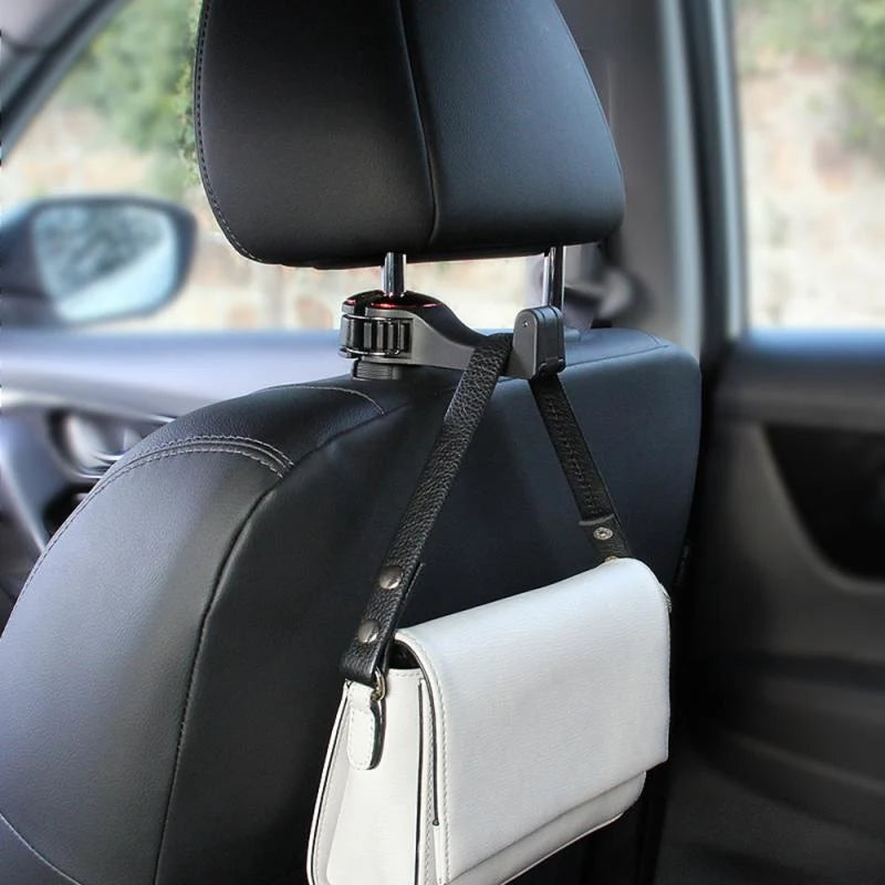 Car Headrest Phone Holder & Bag Hanger 360° Swivel
