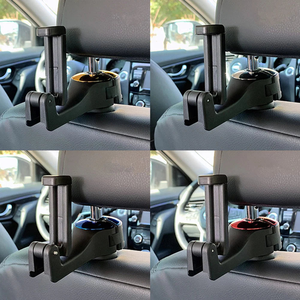 Car Headrest Phone Holder & Bag Hanger 360° Swivel