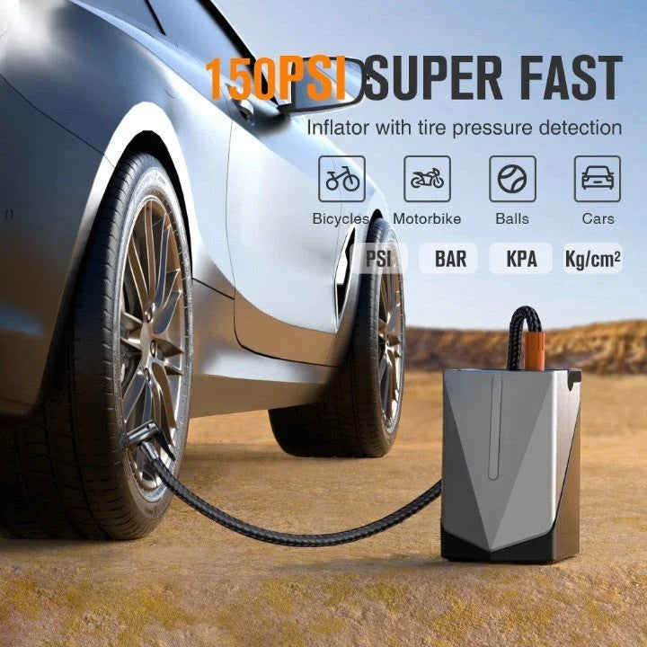 Car Jump Starter Power Bank & Built-In Air Compressor