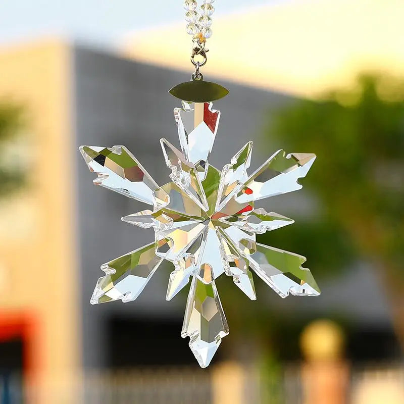 Car Pendant Crystal Snowflake Rainbow Reflections